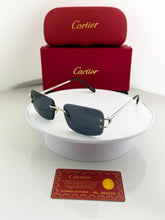 CARTIER SILVER BLACK SUNGLASSES