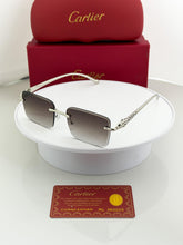 CARTIER SILVER BLACK SHADED SUNGLASSES