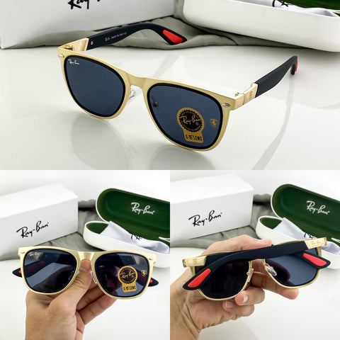 RAYBAN GOLD BLACK SUNGLASSES