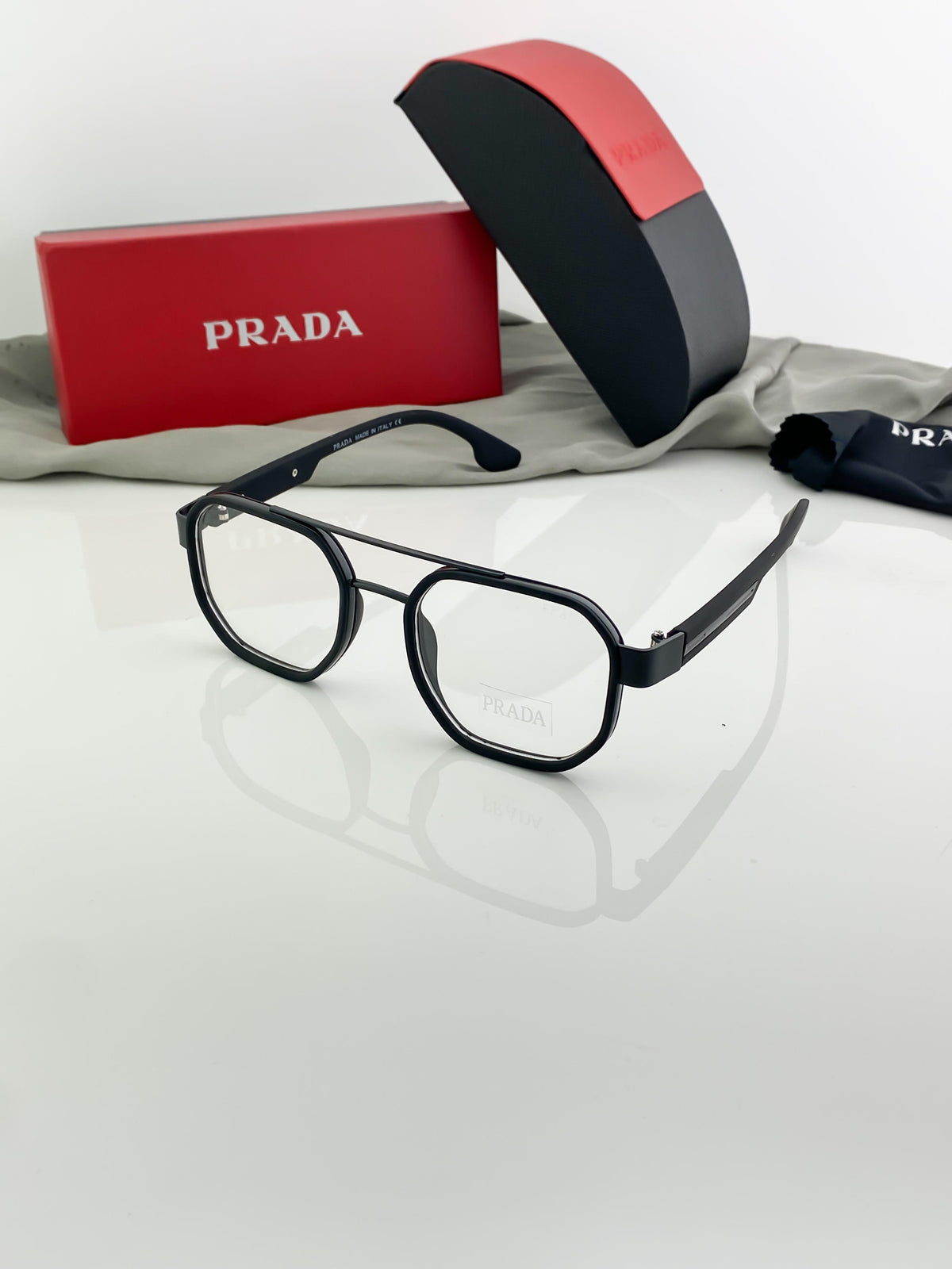 PRADA BLACK PLANO GLASSES