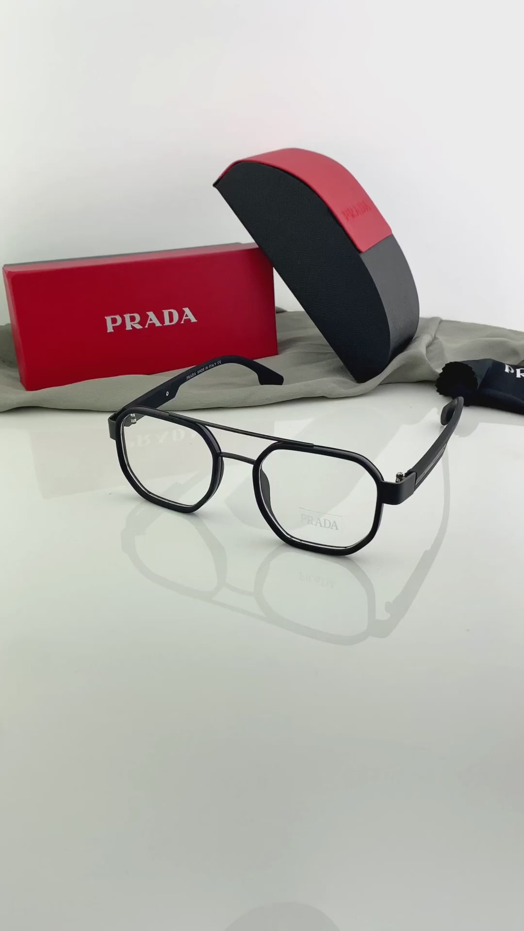 PRADA BLACK PLANO GLASSES